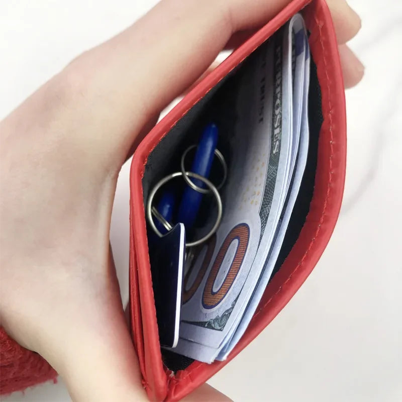 1PCS Man Purses Ultra Thin Mini Business Bank Credit Card Holder Wallet Simple Black Women Small Coin Cards Cover Pouch Case Bag