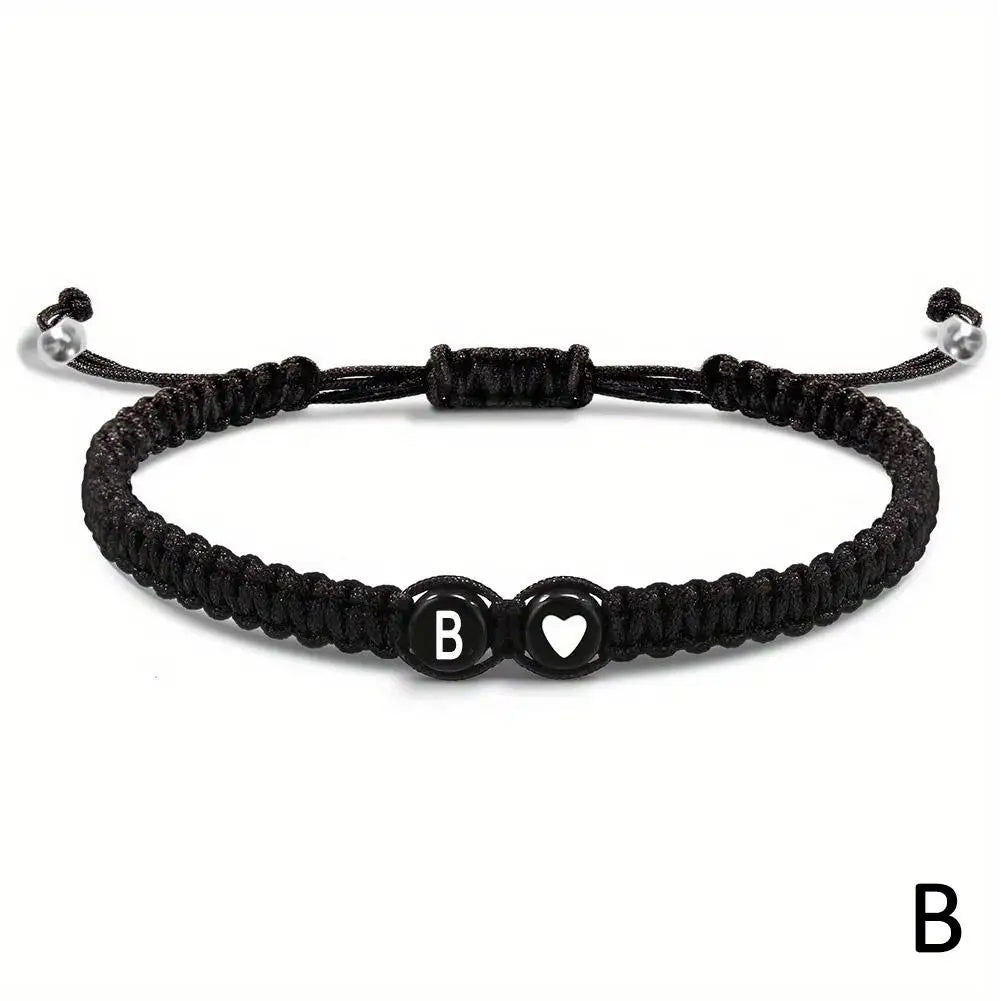Handmade Adjustable Heart Bracelets A-Z Initials for Friendship - Smarsty