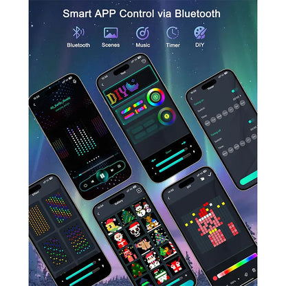 LED Decoration RGB curtain Smart Lights App Controlled String Fairy Lights DIY Pattern and Text Programmable Music Sync Reote