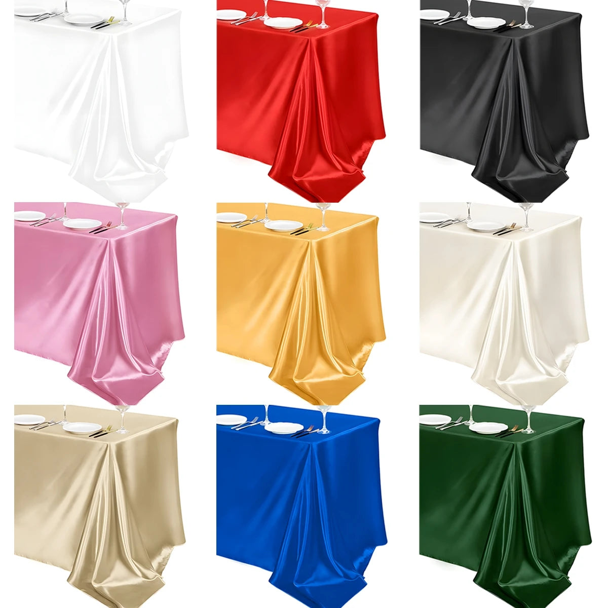 Satin Rectangle Tablecloth for Elegant Wedding Decor - Smarsty