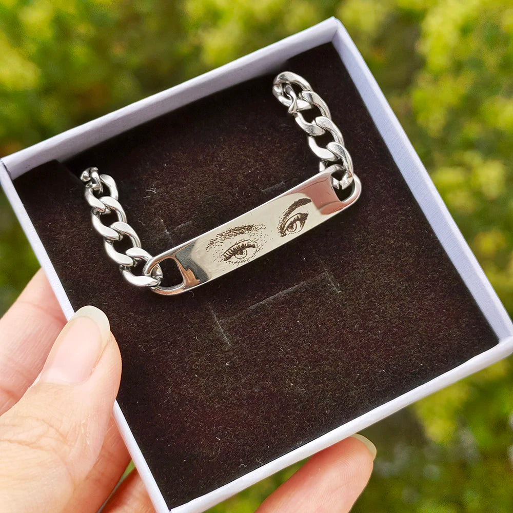 Personalized Stainless Steel Couple Photo Bracelet Gift - Smarsty