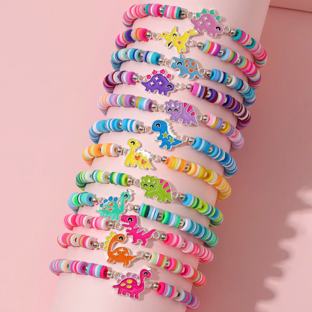 Unicorn Cat Flower Charm Beaded Bracelets Set - Smarsty
