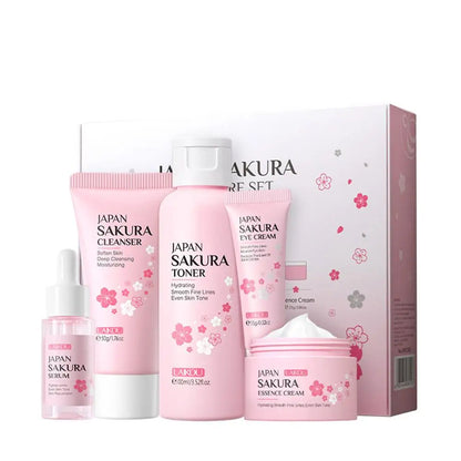 5/3pcs/Set Sakura Skin Care Sets Face Cream Serum Toner Facial Cleanser Sunscreen Eye Cream Gift Box Face Skin Care Set Product - Smarsty