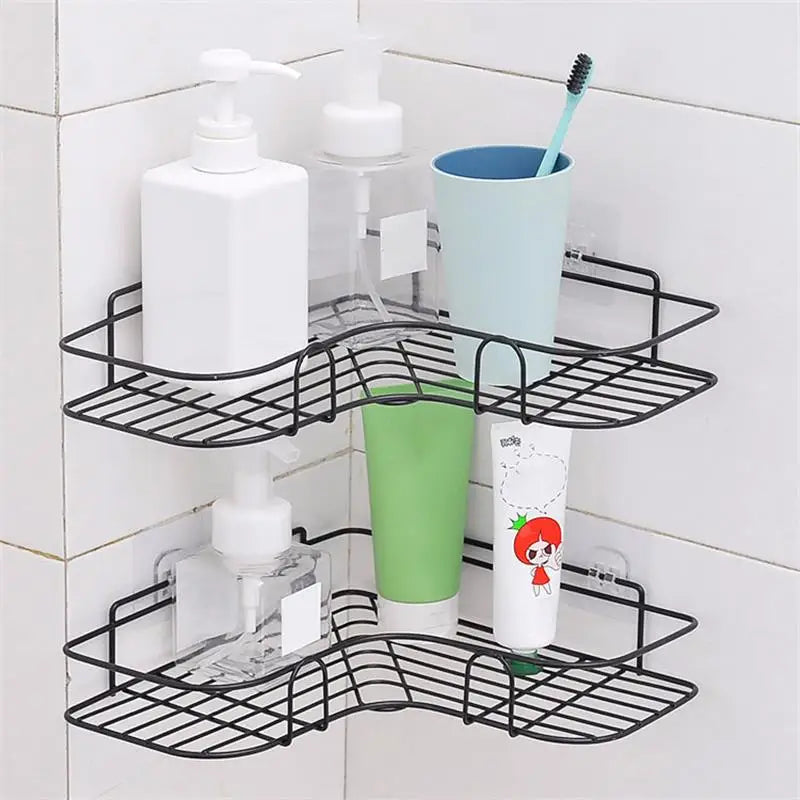 Durable Iron Triangle Corner Rack for Kitchen and Bathroom - Smarsty