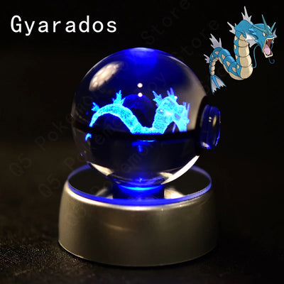 Pokemon Crystal Ball 3D Pikachu Mewtwo Mew Gengar Night Light Lamp Base Pokeball Crystal Pokemon Glass Ball Figure Birthday Gift - Smarsty