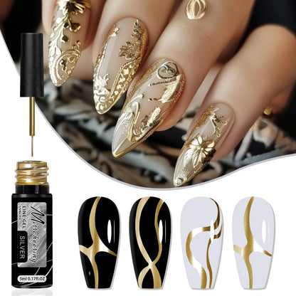 Gold Silver Metallic Nail Gel Polish for Stunning Mirror Finish - Smarsty