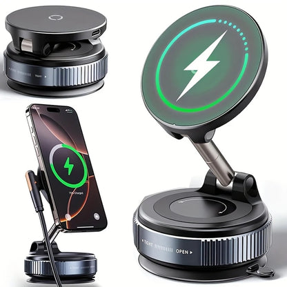 Magnetic Car Phone Holder 360 Rotation Vacuum Suction - Smarsty
