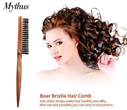 Natural Boar Bristle Hair Brush With Wood Handle - Smarsty