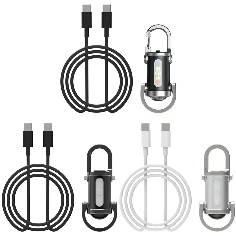 1200LM Super Bright Mini Keyring Torch LED Rechargeable Key Ring Torch for Outdoor Camping