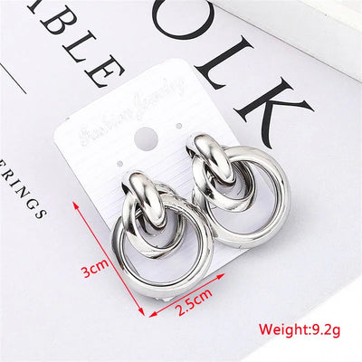 Gold Metal Drop Earrings with Irregular Heart Design for Women - Smarsty