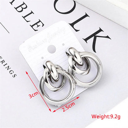 Gold Metal Drop Earrings with Irregular Heart Design for Women - Smarsty