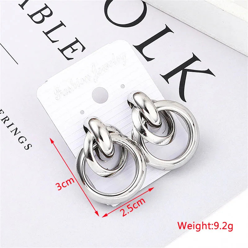 Gold Metal Drop Earrings with Irregular Heart Design for Women - Smarsty