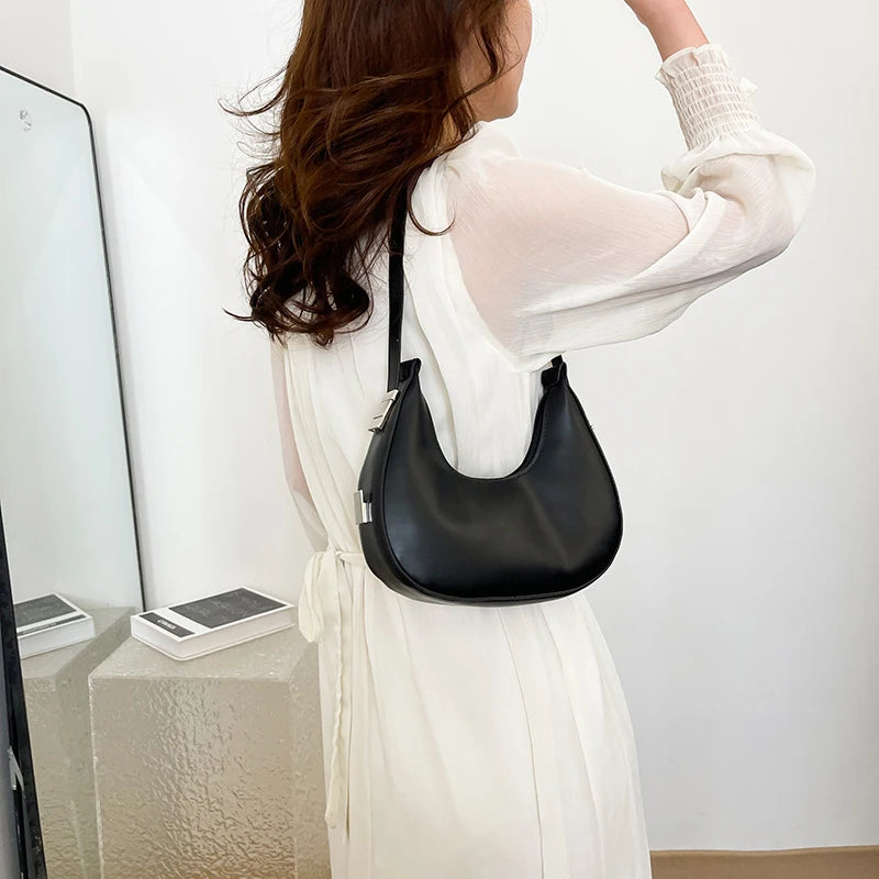 PU Leather Underarm Bag For Women Clutch Shoulder Tote - Smarsty