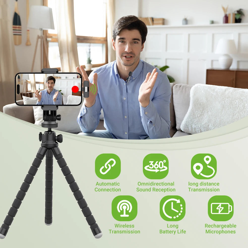 Basix Wireless Lavalier Microphone for iPhone and Android - Smarsty