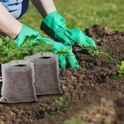 8x10cm 100pcs Biodegradable Seed Nursery Bags, Non-Woven Plants GrowBags, Fabric Seedling Pots Plants Pouch, Home Garden Supply
