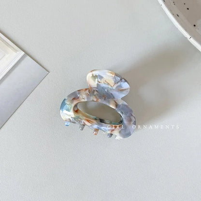 Small Acetate Hair Claw Clips Elegant Colorful Hollow - Smarsty