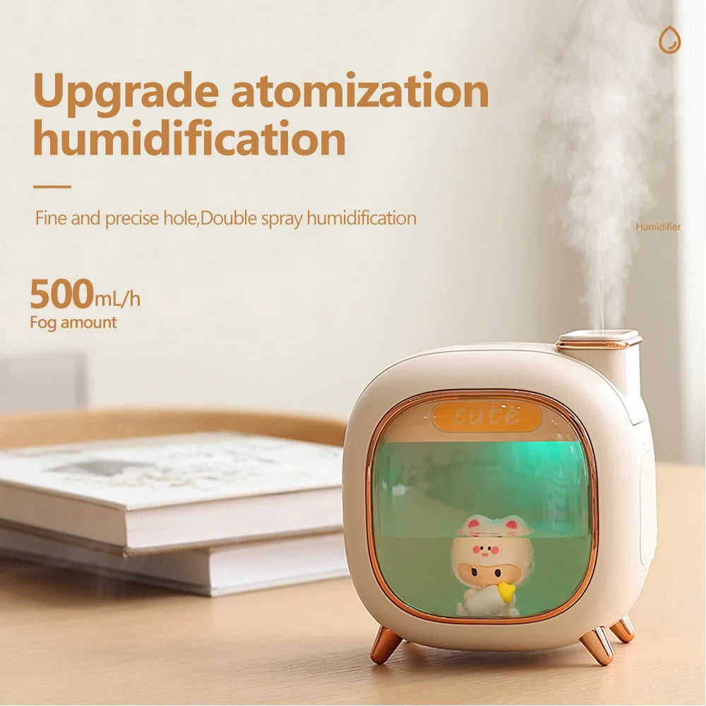 Cartoon Doll Ultrasonic Air Humidifier with Colorful Lights - Smarsty