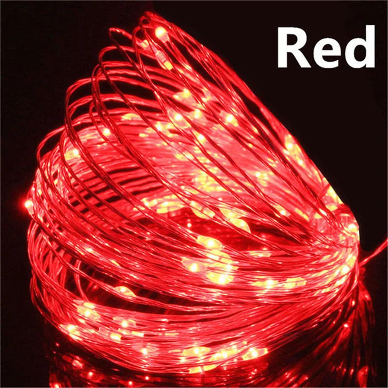 USB Led Fairy Lights Copper Wire String 20M 200LED Holiday Outdoor Lamp Garland For Christmas Tree Wedding Party Decoration - Smarsty
