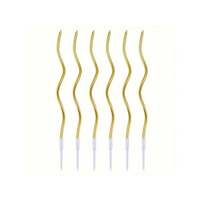6/12/48pcs/1case Birthday Candles Spiral Cake Candles  Long Thin Cake Candles For Wedding Party And Cake Decoration - Smarsty