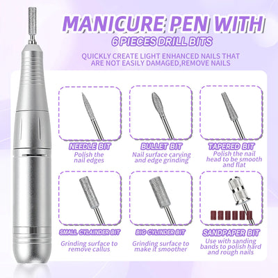 45000RPM Portable Nail Drill Machine for Low Noise Manicure - Smarsty