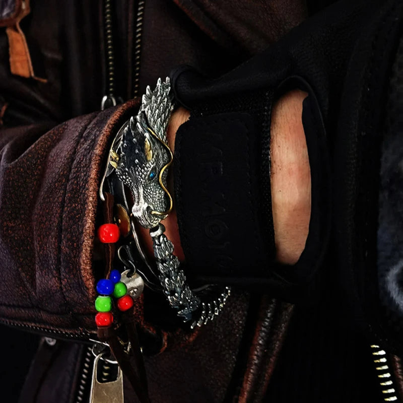 Tibetan Dragon Bracelet for Men and Women Lucky Amulet - Smarsty