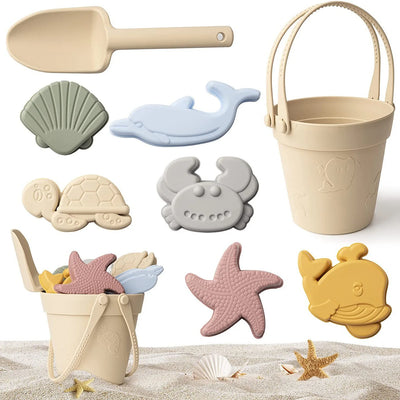 Children Silicone Beach Toy Shovel Ocean Outdoor Parent-child Beach Portable Beach Bucket Durable Sand Digging And Storage Tool by Smarsty