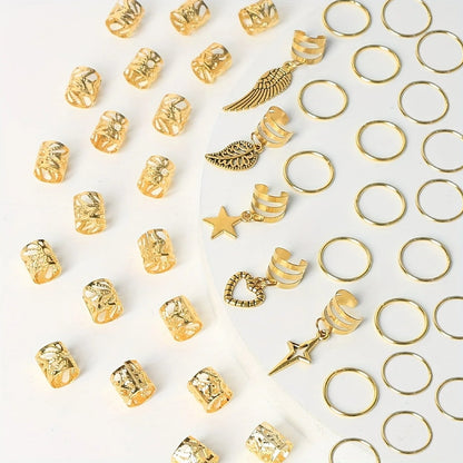 45pcs Alloy Braid Hair Rings for Stylish Dreadlocks - Smarsty