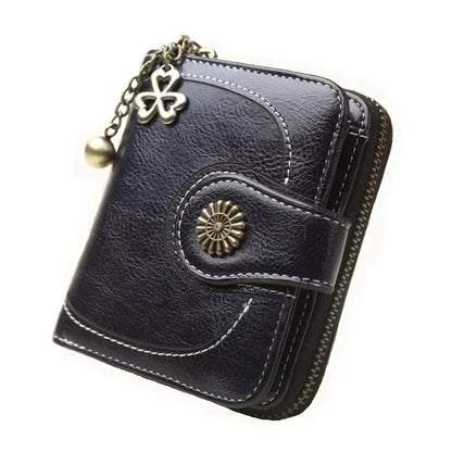 Women Wallets and Purses PU Leather Money Bag Female Short Hasp Purse Small Coin Card Holders Blue Red Clutch New Women Wallet - Smarsty
