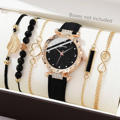 Luxury Leather Watch Set for Women with Elegant Design - Smarsty