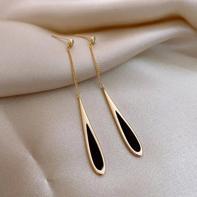 Geometric Square Drop Earrings for Women with Long Tassels - Smarsty