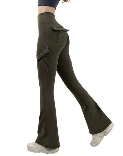 Newest Women Wide Leg High Stretch Yoga Leggings Naked Feeling Compression Fitness Workwear with pockets Yoga Pant ﻿ - Smarsty