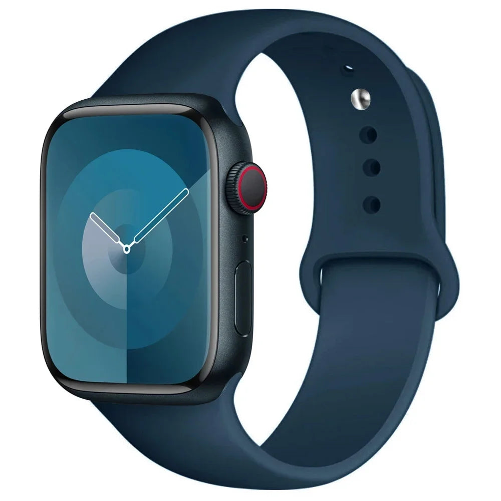Silicone Band For Apple Watch strap 44mm 45mm 40mm 41mm 42-38mm 45 mm sport bracelet iwatch series 8 7 6 5 4 3 SE 9 Ultra 2 49mm