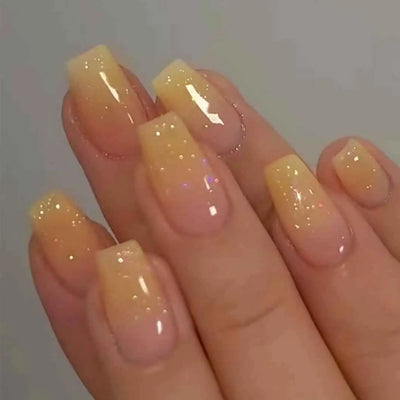 Glossy Pink Press On Nails 24pcs Full Cover Elegant Style - Smarsty
