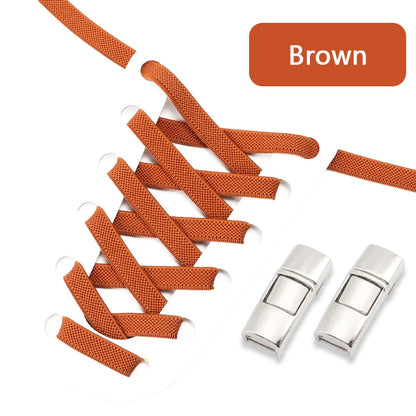 Elastic Laces Sneakers Press Lock Shoelaces Without Ties 8MM Wide Flats No Tie Shoe Laces Kids Adult Sports Running Shoelace NEW