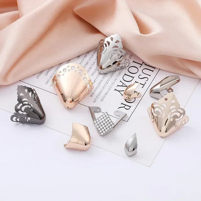 Women High Heel Metal Toe Cap Wear and Tear Concealer Anti-kicking Leather Shoes Point Protector Flat Shoe Tips Cap Accessorices - Smarsty