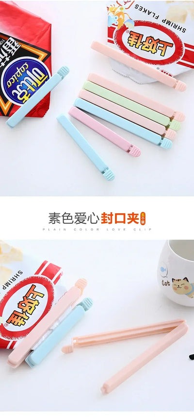 10PCS Bag Clips Food Snack Sealing Clip12/15.5cm Portable Kitchen Storage Accessories Tool Elastic Buckle Package Bag Clamp 2025 by Smarsty