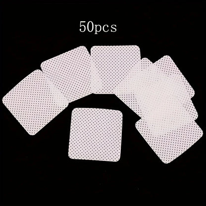50 Pieces of Velvet-Free Nail Wipes, Super Absorbent Nail Wipes for Removing Gel Polishing, Extension Eyelashes and Nails (White Pink)