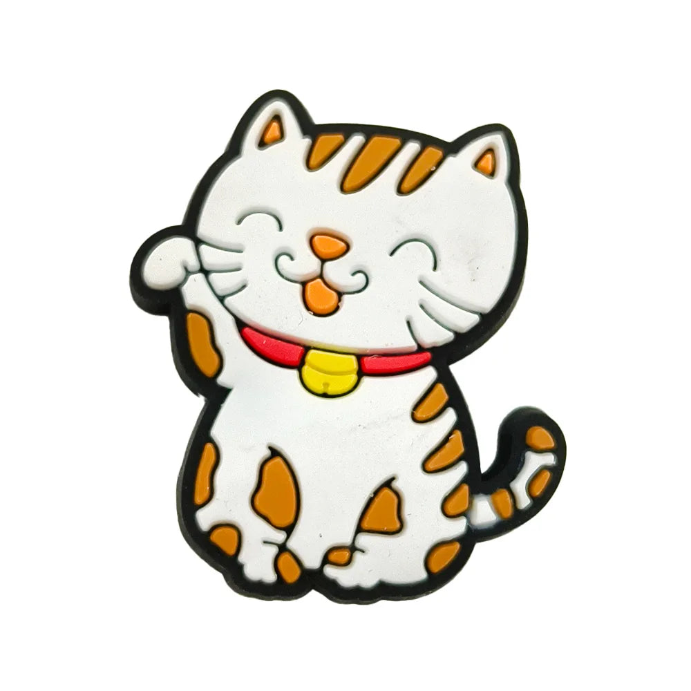 1pc Cute Cartoon Cats PVC Shoe Charms for Clogs Accessories Shoe Decorations Sandals Pins DIY Kids Women Beach Bags Accessories