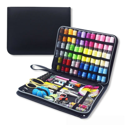 Sewing Kit Complete Set with Threads Needles Scissors Tape Measure Buttons and More for DIY Handcraft Projects Home and Travel - Smarsty