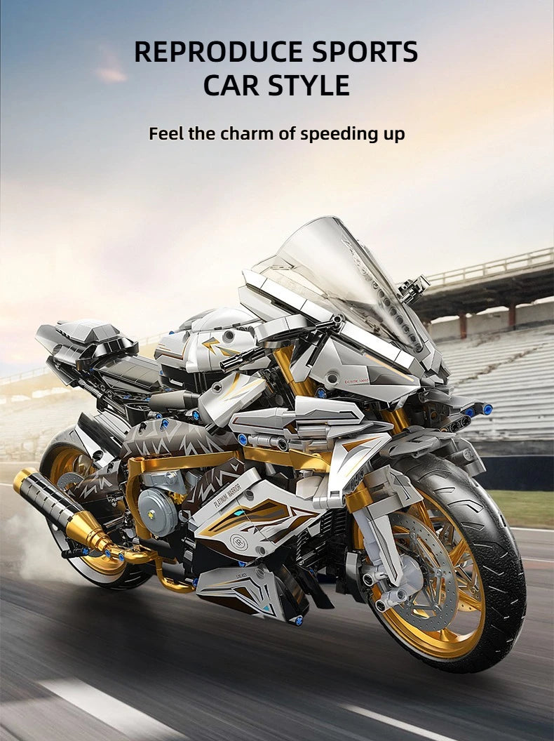 TOYLINX Alloy Motorcycle Desktop Decorations 2045PCS Racing Building Block Model  Kid Toys Christmas Easter Festive Gift Giving