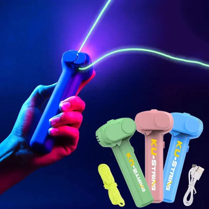 Light Toy String Glow In The Dark String Rope Launcher Luminous Portable Handheld String Stress Relief Toys For Kids Party Gifts by Smarsty