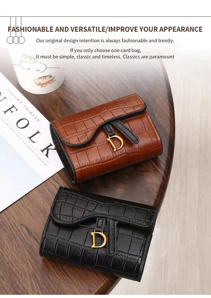 Women Luxury Card Holder Short Walet MiniPU Letter Wallet Multi Card Card Holder SmalMulti Functiona Clutch Bag