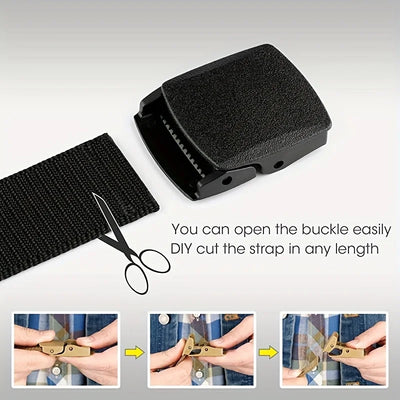 Nylon Tactical Belt with Automatic Buckle Comfortable Lightweight - Smarsty