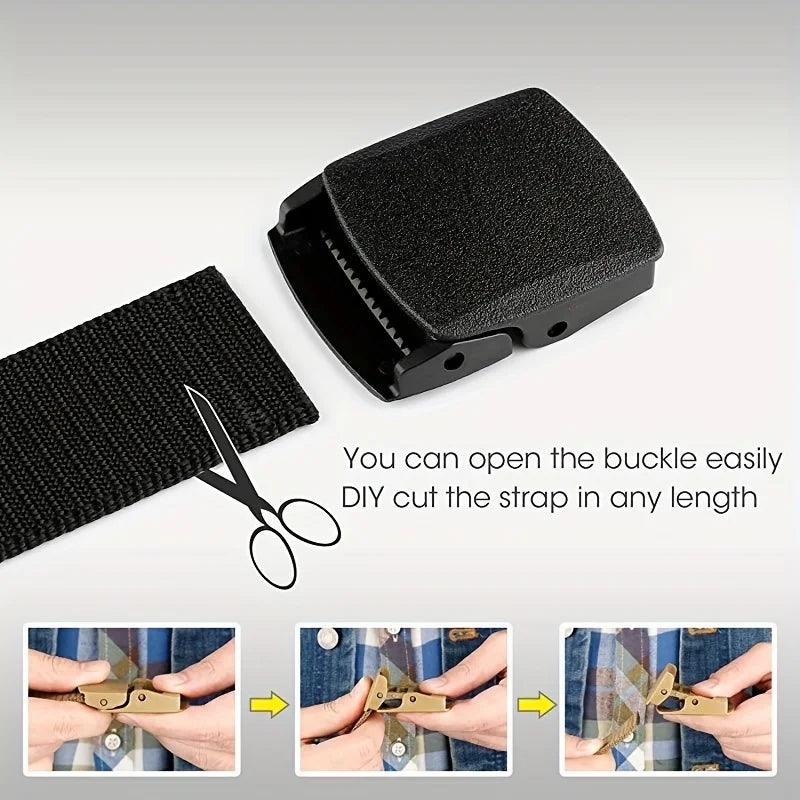Nylon Tactical Belt with Automatic Buckle Comfortable Lightweight - Smarsty