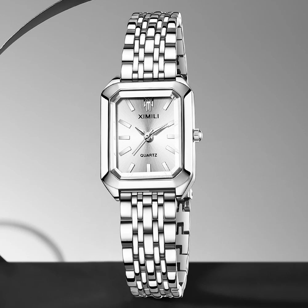 Trendy Women's Rectangular Dial Quartz Watch for Daily Wear - Smarsty