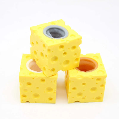 Stress-relieving Pet Cheese Mouse Cheese Pinch Fun Stress Ball Vent Squirrel Cup Prank Toy Fidget Toys - Smarsty