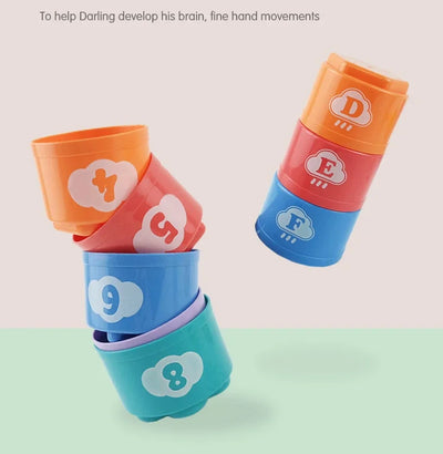 Kid Brain Response Battle Fold Cup Hand Speed Competition Fold Cup Baby Stack Game Early Education Puzzle Train Board Games Toy - Smarsty