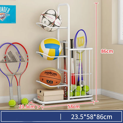 Indoor Children Basketball Storage Rack Put Ball Football Storage Basket Placed Rack Kindergarten Volleyball Stand Holder Space by Smarsty