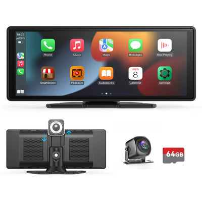 Universal Portable Carplay for Car Screen, Wireless Carplay Screen Wireless Car Stereo with Carplay Android Auto, Car Touchscree - Smarsty
