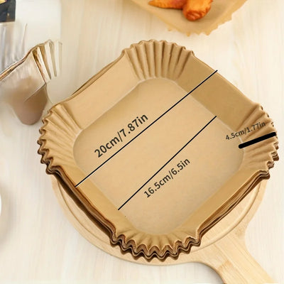 Air Fryer Paper Liners Disposable Oil-Proof Waterproof Baking Paper Round Square And Rectangle Parchment Kitchen Party Supplies - Smarsty